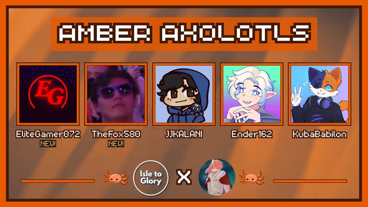 Streamers Against Cancer (@streams4sarcoma) on Twitter photo 🏝️Announcing the Amber Axolotls🏝️
<a href="/EliteGamer072/">EliteGamer | #TwitchSMP</a> <a href="/TheFox580/">Fox</a> <a href="/JJKALANI_/">JJ | JJKALANI</a> <a href="/EnderShadows162/">Ender162</a> <a href="/KubaBabilon13/">KubaBabilon🎗️🐷</a>
Watch them compete at 6pm EST/11pm BST on Saturday, July 19th and have a blast in Streamers Against Cancer x <a href="/IsleToGloryMCCI/">Isle To Glory</a>! 🏝️Announcing the Amber Axolotls🏝️
<a href="/EliteGamer072/">EliteGamer | #TwitchSMP</a> <a href="/TheFox580/">Fox</a> <a href="/JJKALANI_/">JJ | JJKALANI</a> <a href="/EnderShadows162/">Ender162</a> <a href="/KubaBabilon13/">KubaBabilon🎗️🐷</a>
Watch them compete at 6pm EST/11pm BST on Saturday, July 19th and have a blast in Streamers Against Cancer x <a href="/IsleToGloryMCCI/">Isle To Glory</a>!