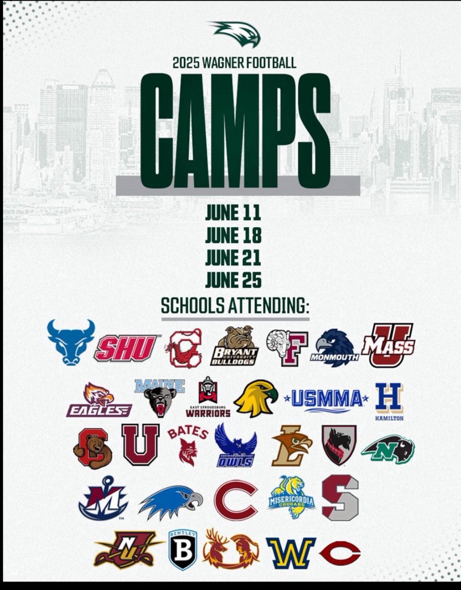 Chrishawn Pilgrim (@chrishawnpilgr1) on Twitter photo I will be attending <a href="/Wagner_Football/">Wagner College Football</a> June 11th
camp
<a href="/oc_lincoln/">coachOCLincoln</a> <a href="/coach_D_lincoln/">Joe DeSiena</a>
<a href="/Paul_Litvak/">Coach Litvak</a> <a href="/jarrettpaul25/">Jarrett Paul (JP)</a>
2025 WAGNER I will be attending <a href="/Wagner_Football/">Wagner College Football</a> June 11th
camp
<a href="/oc_lincoln/">coachOCLincoln</a> <a href="/coach_D_lincoln/">Joe DeSiena</a>
<a href="/Paul_Litvak/">Coach Litvak</a> <a href="/jarrettpaul25/">Jarrett Paul (JP)</a>
2025 WAGNER