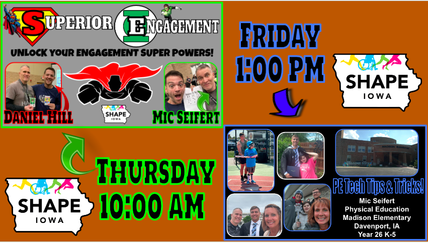 Mic Seifert (@coachmicfit) on Twitter photo It's almost time for the <a href="/SHAPEiowa/">SHAPE Iowa</a> State Convention. The best part is you can still register! fs19.formsite.com/IAHPERDwebsite…
Take a look at the schedule! 2025shapeiowaconvention.sched.com/list/simple
I'm booked for two sessions. I'm excited to share, learn and grow my PLC. Who will I see there? #PhysEd It's almost time for the <a href="/SHAPEiowa/">SHAPE Iowa</a> State Convention. The best part is you can still register! fs19.formsite.com/IAHPERDwebsite…
Take a look at the schedule! 2025shapeiowaconvention.sched.com/list/simple
I'm booked for two sessions. I'm excited to share, learn and grow my PLC. Who will I see there? #PhysEd