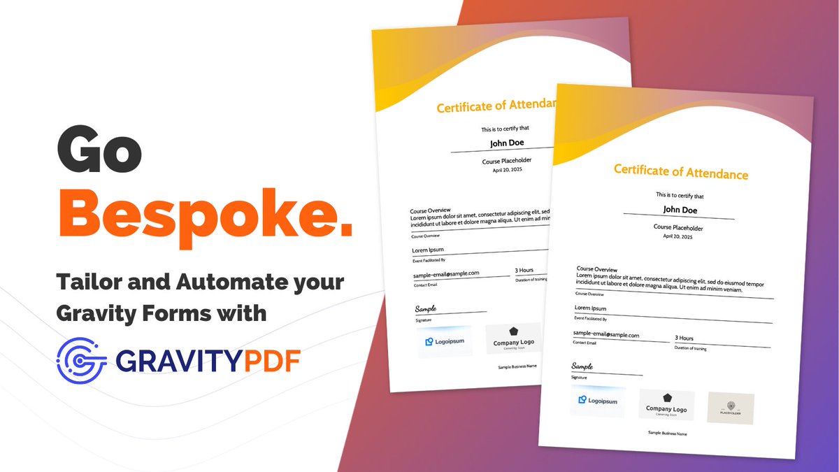 GravityPDF's tweet image. Tired of tedious, manual certificate creation? We helped a British web design agency auto-generate professional certificates for their clients, ensuring a consistent, polished workflow while cutting down on manual effort. Interested? We can help you too👉 gpdf.us/bespoke