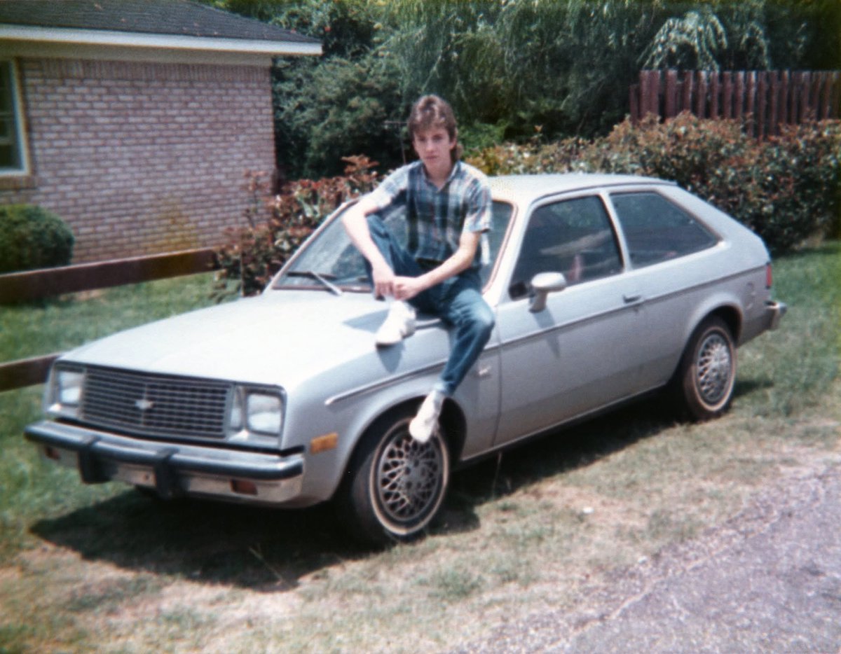 teslaloosa's tweet photo. I see Jordan's sexy Aries K pose, and raise him one sexy Chevy Chevette pose. If y'all can top this car pose hotness I'd love to see it. ๐ #buttcut https://t.co/Gv4H5BIMnR