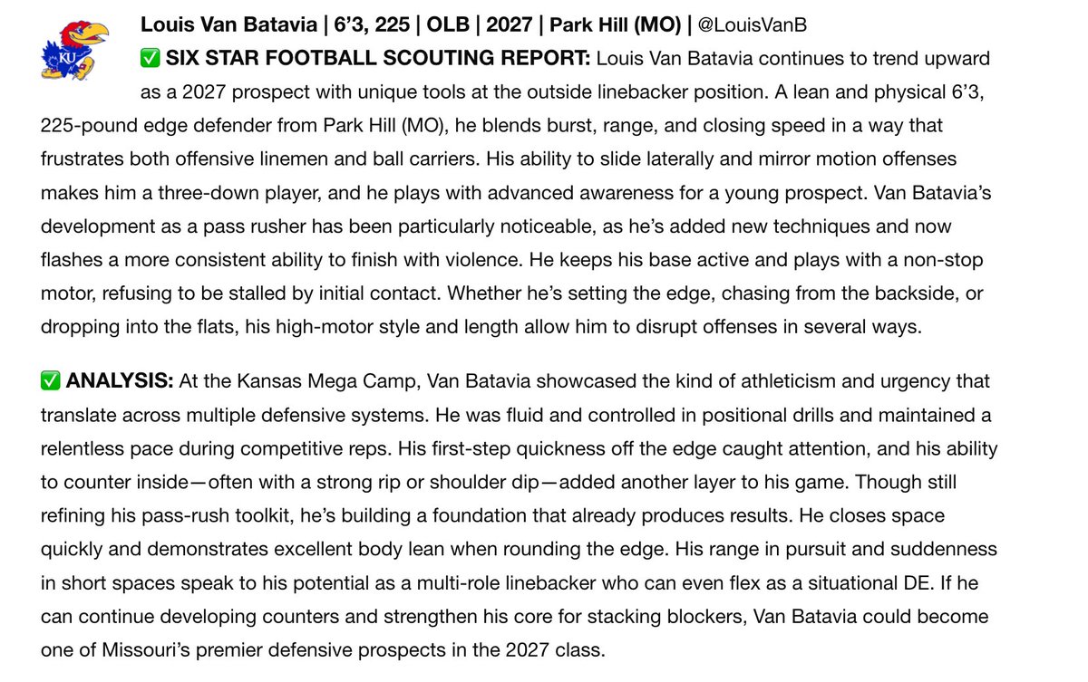 Louis Van Batavia (@louisvanb) on Twitter photo Thank you <a href="/sixstarfootball/">Six Star Football | PLUS+</a> for the write up <a href="/CoachAndySims/">Coach Sims</a> <a href="/PHTrojansFB/">Park Hill Trojans Football</a> Thank you <a href="/sixstarfootball/">Six Star Football | PLUS+</a> for the write up <a href="/CoachAndySims/">Coach Sims</a> <a href="/PHTrojansFB/">Park Hill Trojans Football</a>