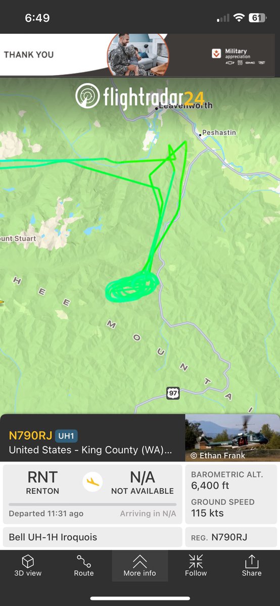 BryanJFerraro's tweet photo. Looking at the king county sheriffs helicopter, Travis decker seems to have been spotted around here. https://t.co/LyOFz5mEM3