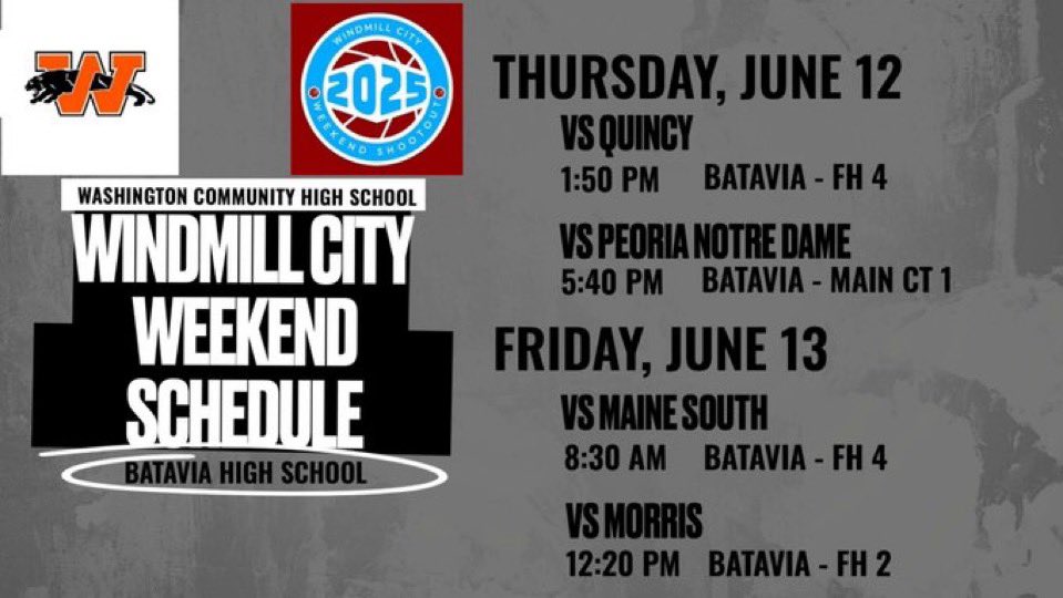 Here is my schedule for this weekend in Batavia!!