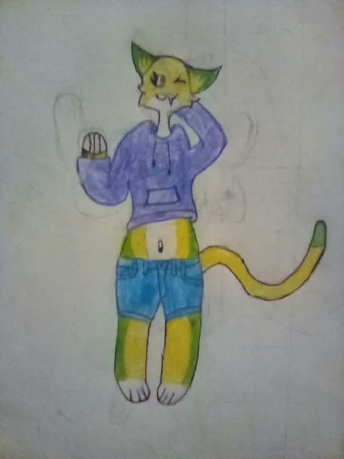 I drawn a fursona for a fren :3