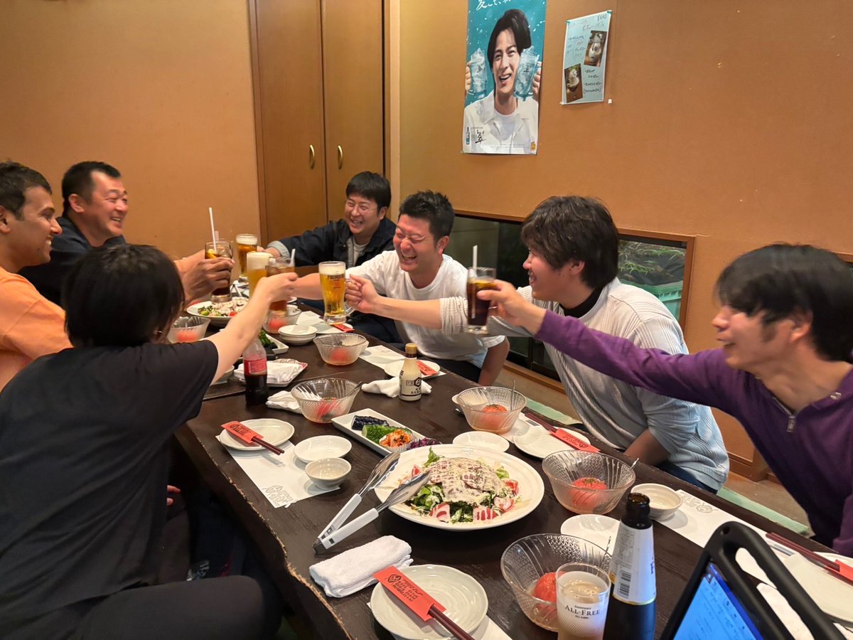 Taiyaichiba's tweet photo. 🎉 久しぶりの店舗懇親会開催！
みんなで笑って語って、リフレッシュできました✨
やっぱりリアルっていいね！
次に向けて、エネルギー満タンです！！ https://t.co/kwuBk0ifjL
