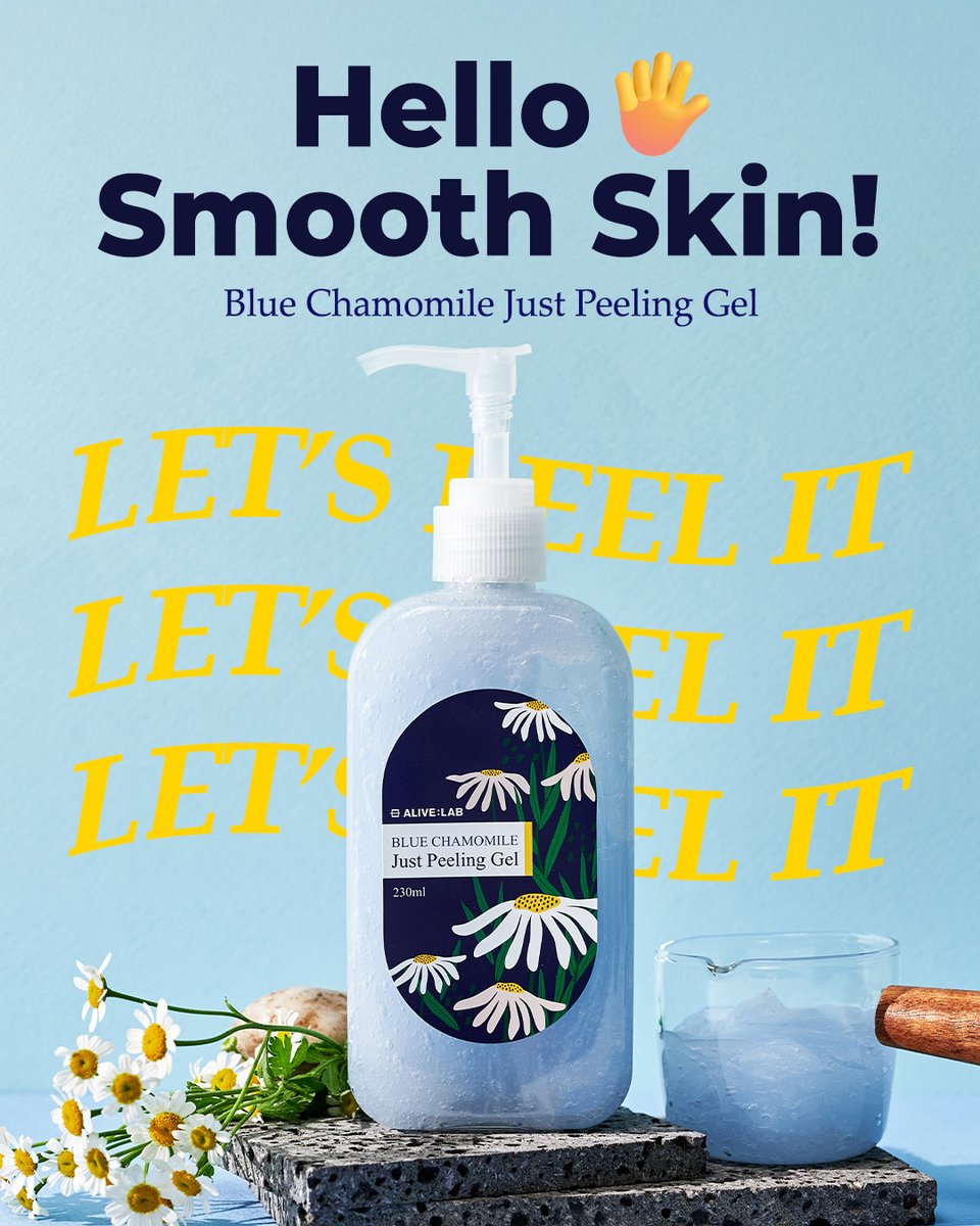 LET'S PEEL IT! 🎵

Rough and flaky skin? Sensitive and irritated skin?

No worries with 🌼 Blue Chamomile Just Peeling Gel 🌼

Available on🛒
linkon.id/alivelab_global

#alivelab #peelinggel #skincare #kbeauty #koreanskincare #koreancosmetics