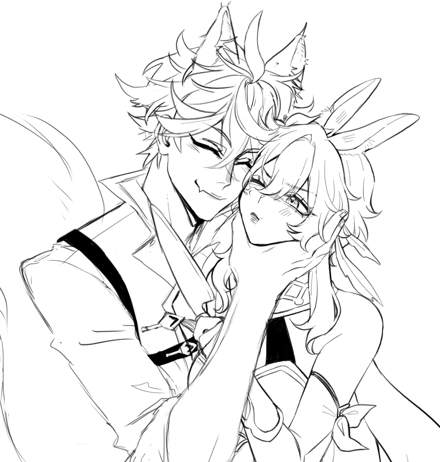 sketch collab I did w my friend erza haha 
#chilumi 🥰