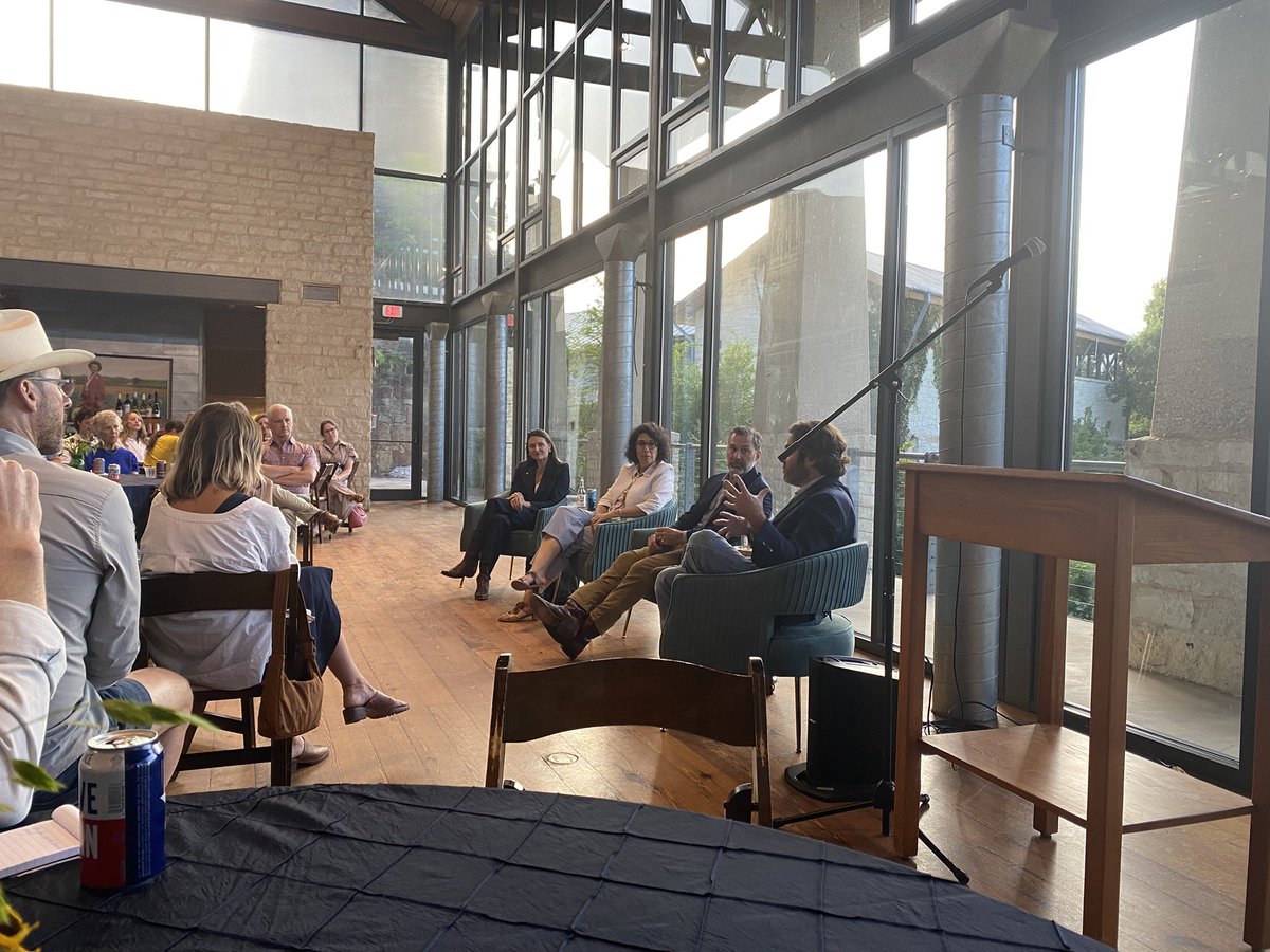 Outstanding #txwater discussion this evening at the <a href="/WildflowerCtr/">Wildflower Center</a> with <a href="/TexasWaterFND/">Texas Water Foundation</a>, <a href="/texaswatertrade/">Texas Water Trade</a>, <a href="/mariaelenaginer/">Dr. Maria Elena Giner, P.E.</a>, and <a href="/jaykleberg/">Jay Kleberg</a>. Excellent points made about challenges and opportunities. Thanks to <a href="/LBJFutureForum/">LBJ Future Forum</a> for hosting!