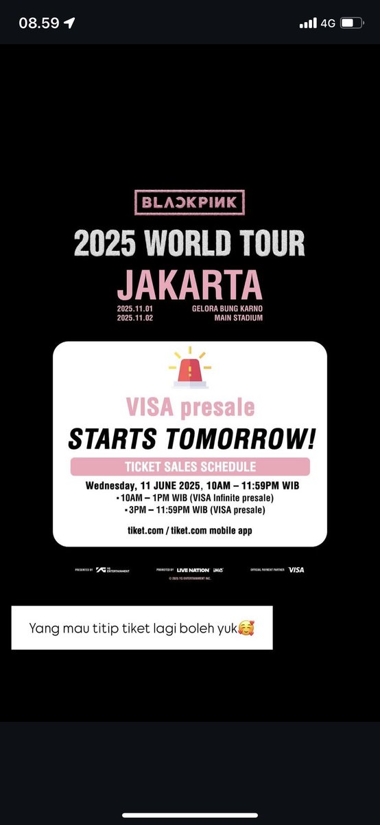 Yang lagi cari tiket blackpink bisa lgsg DM ya