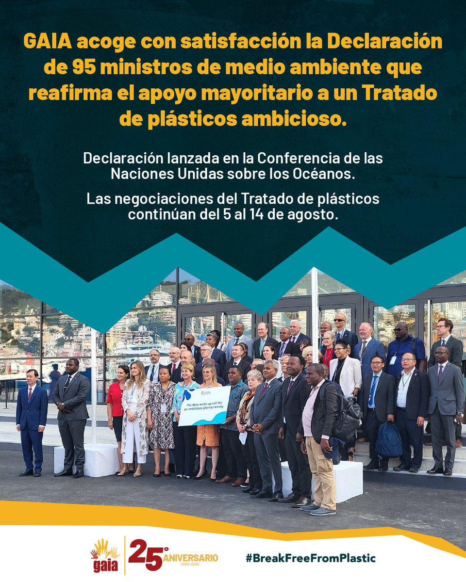 GAIA_LAC's tweet image. HOY 🔴 95 ministros de Medio Ambiente publicaron una declaración en Conferencia de las Naciones Unidas sobre los Océanos en la que reafirman el apoyo mayoritario a un Tratado de plásticos ambicioso. 

Más aquí 🔗 tr.ee/DeclacionNizaG…

#UNOceanConference