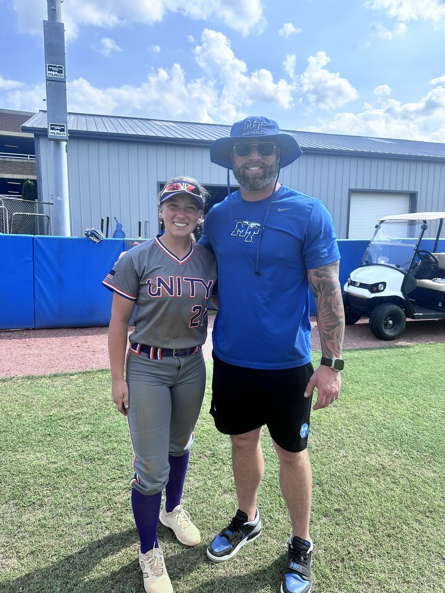 LilyHester2027's tweet photo. I had an awesome day @MT_Softball  camp! I took away some great outfield drills and tips! I also loved getting to see an old teammate @EmmyMcAdams2027. Thank you to all of MTSU coaching staff for having me. @JBMTSUsoftball @Bbrentz7 @GretchenMead27 @UnityPirillo https://t.co/2cTn2OSljN