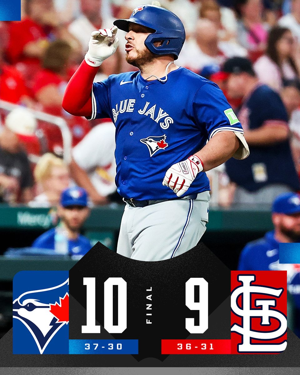 MLB (@mlb) on Twitter photo Alejandro Kirk homers again, Andrés Giménez drives in 4 runs as the <a href="/BlueJays/">Toronto Blue Jays</a> come out on top in a slugfest. Alejandro Kirk homers again, Andrés Giménez drives in 4 runs as the <a href="/BlueJays/">Toronto Blue Jays</a> come out on top in a slugfest.