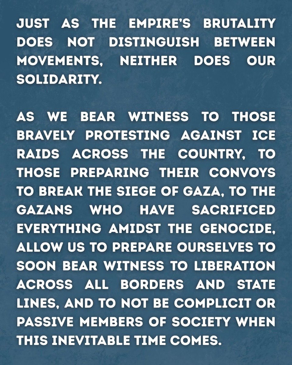 MSA National stands with immigrant communities targeted by ICE raids in L.A. We call on students, mosques &amp; allies to speak out against injustice. As Muslims, our faith demands we resist oppression wherever it shows up. 🗣️ 

#AbolishICE #StopTheRaids #MSANational