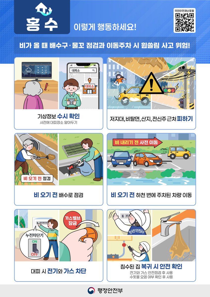 dxline's tweet photo. 여름철 풍수해 대비 국민행동요령(8종-2) https://t.co/KlCoecTPUj