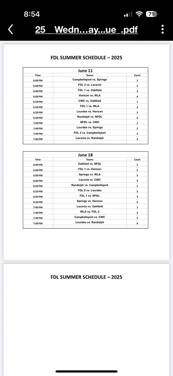 Mighty Oaks take the court tomorrow night for the first time this summer at Fond du Lac HS! 

6pm vs Fondy 1 6:50 vs CWC on June 11th
6:00pm vs NFDL, 7:40 vs Laconia on June 18th
