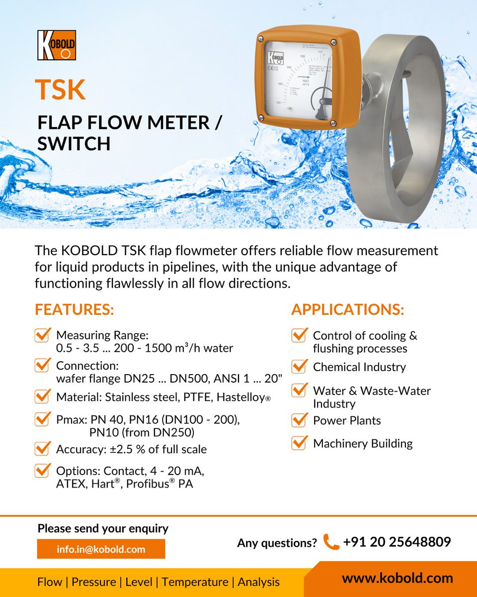 🔶 Robust &amp; Versatile – The Kobold TSK Flap Flowmeter 🔶Looking for a reliable solution to measure liquid flow in any direction?

kobold.com/Flap-Flowmeter…

#flowmeter #processcontrol #industrialautomation #instrumentation #flow #koboldinstruments #engineering #processindustry