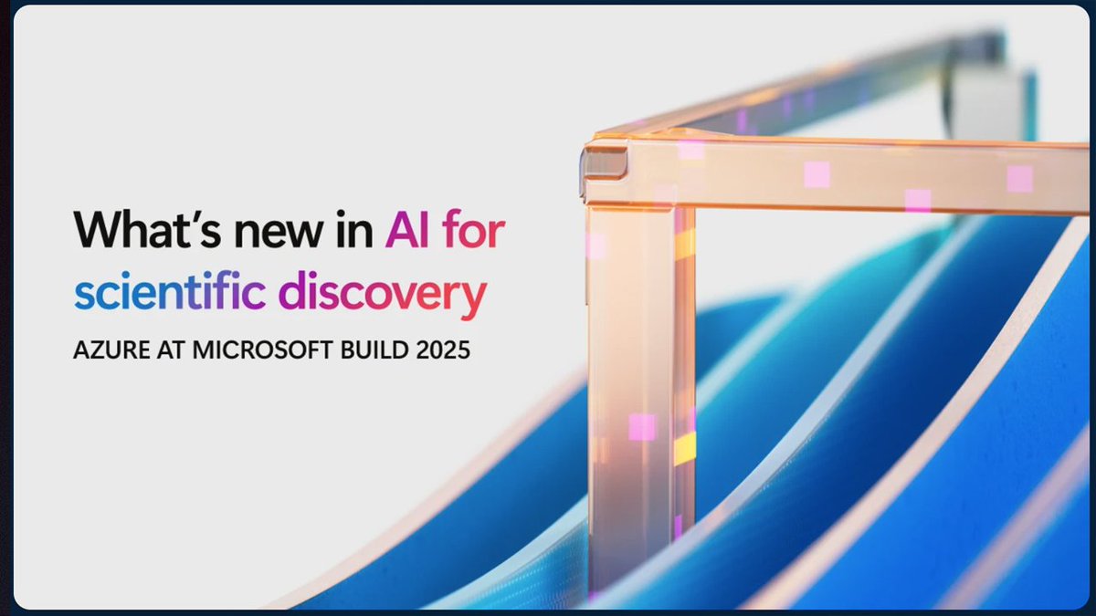 We're bringing the power of AI to scientists and engineers to transform the entire discovery process—from advanced knowledge reasoning and hypothesis formulation to experimental simulation and iterative (cont) msft.it/l/6011SqnFc