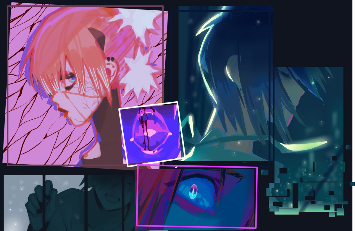 quick colored doodles of my ocs