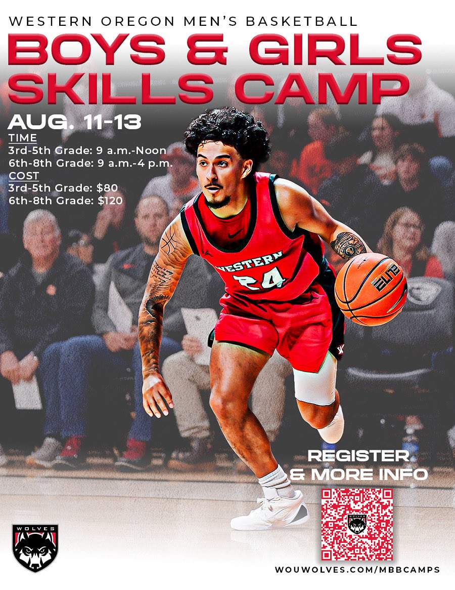 woumbb_'s tweet image. Dates have been set for our Boys and Girls Skills Camp!
When : August 11th-13th
Age: 3rd-5th Graders from 9am-Noon!
6th-8th Graders from 9am-4pm!
Cost : 3rd-5th Grade — $80
6th-8th Grade — $120
wou.edu/business/baske…