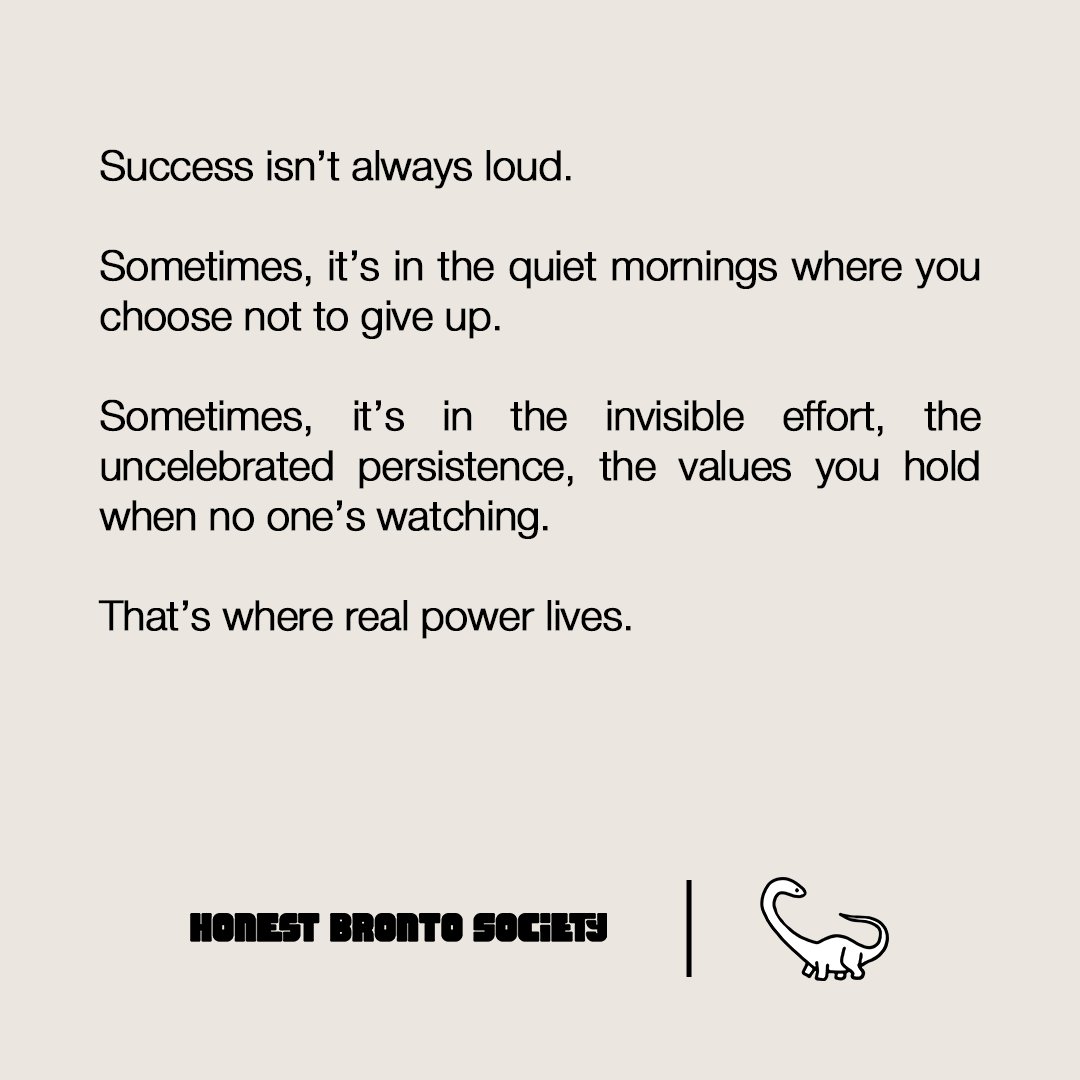 HonestBrontoS's tweet image. True strength? 🔥
Doing the work no one sees
Holding your values when no one’s watching 👀
#InvisibleEffort #InnerDiscipline #ResilientEnergy #HonestBrontoSociety