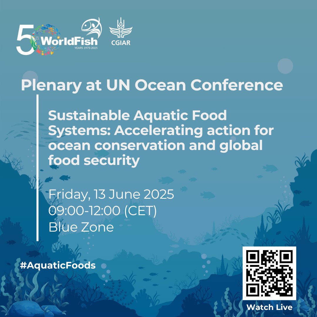 trinidad1949's tweet image. Wrapping up the final day of #UNOC2025 with an emphasis on #aquaticfoods as a central pillar of global #nutrition strategies.
Join me and colleagues from @WorldFishCenter and @CGIAR at the Plenary for more.
Events: tinyurl.com/WF25UNOC
#OneCGIAR
@CGIARNutrition