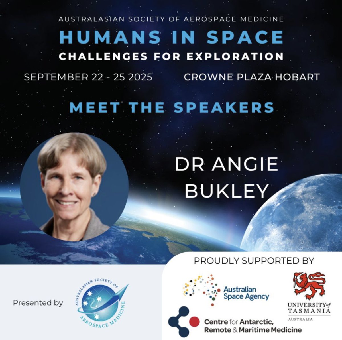 🚀 Meet the speakers for Humans in Space 2025!

We’re excited to welcome Dr Angie Bukley back to the teaching faculty. Dr Bukley is an aerospace engineer with decades of experience supporting <a href="/NASA/">NASA</a>’s spaceflight program

🔗 for tickets and the program: asam.org.au/eventdetails/2…