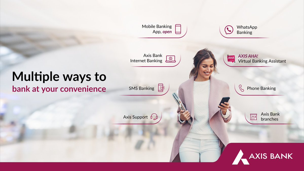 Axis Bank (@axisbank) on Twitter photo Multiple ways to bank at your convenience! To know all the touchpoints to reach us, click here campaign.axisbank.com/2025/may/axis-β¦ Multiple ways to bank at your convenience! To know all the touchpoints to reach us, click here campaign.axisbank.com/2025/may/axis-β¦