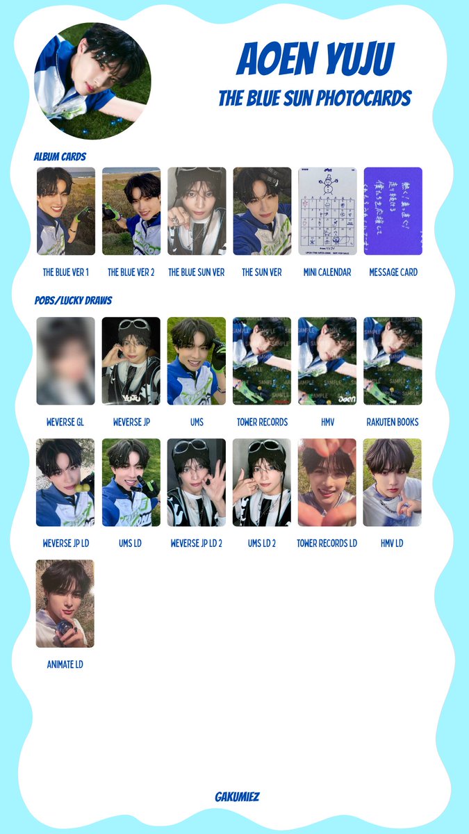 250622 UPDATE aoen the blue sun photocard wishlist template YUJU