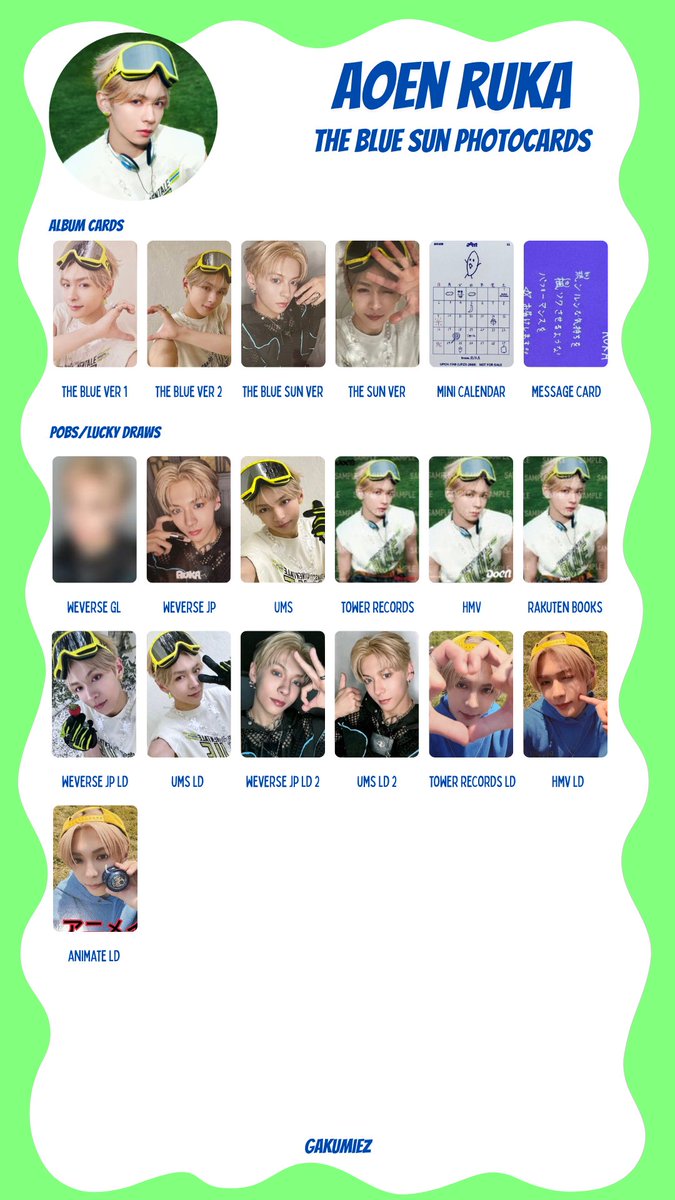 250622 UPDATE aoen the blue sun photocard wishlist template YUJU