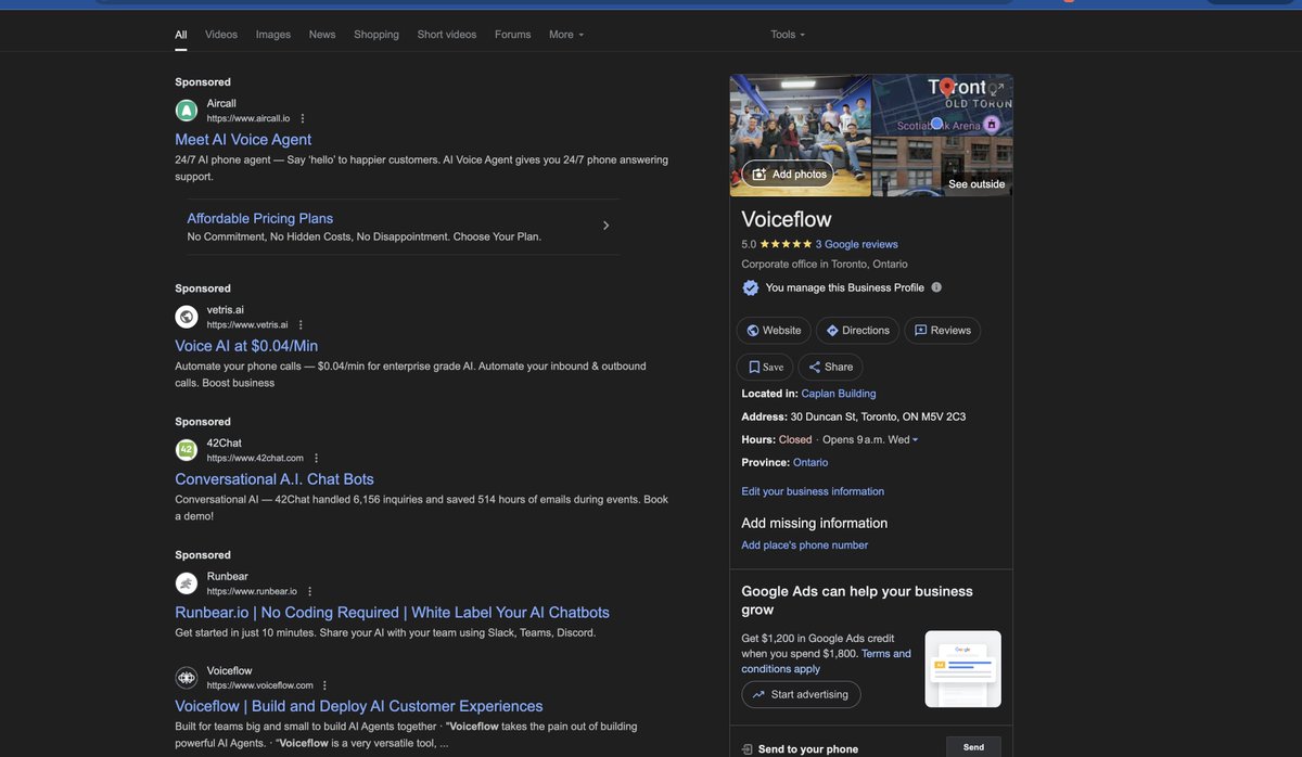 Googled 'Voiceflow' - search ads are getting a bit ridiculous, if I had a smaller screen it'd be like 2 scrolls to find the actual thing you want