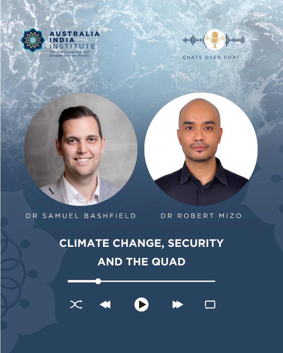 Australia India Institute (@aiinstitute) on Twitter photo 🎧 New podcast episode
In this new episode of Chats Over Chai, Research Fellow and Director, Security and Geopolitics, Dr <a href="/SamuelBashfield/">Samuel Bashfield</a>, sits down with Dr. Robert Mizo <a href="/RobertSeiboi/">Robert M</a>, a visiting <a href="/Japanfoundation/">Japan Foundation 国際交流基金</a> Fellow from the <a href="/UniofDelhi/">University of Delhi</a>, to discuss the critical intersection 🎧 New podcast episode
In this new episode of Chats Over Chai, Research Fellow and Director, Security and Geopolitics, Dr <a href="/SamuelBashfield/">Samuel Bashfield</a>, sits down with Dr. Robert Mizo <a href="/RobertSeiboi/">Robert M</a>, a visiting <a href="/Japanfoundation/">Japan Foundation 国際交流基金</a> Fellow from the <a href="/UniofDelhi/">University of Delhi</a>, to discuss the critical intersection