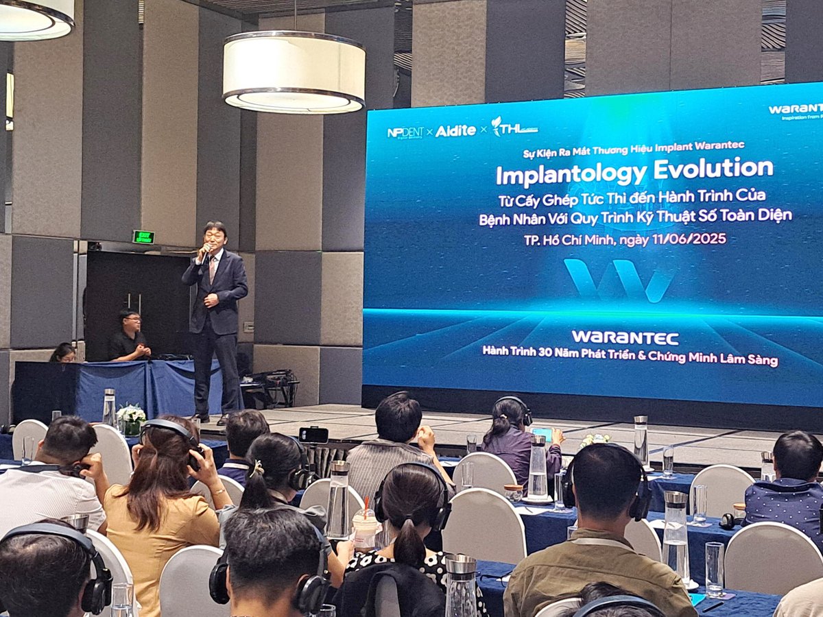 warantec's tweet photo. Warantec Official Brand Launch Event in
Ho Chi Minh City, Viet Nam
This event is currently underway in collaboration with Aidite, focusing on immediate implant placement solutions based on a digital workflow. We appreciate your interest and support.
Ho Chi Minh City, Viet Nam https://t.co/cPcslF6ZR5