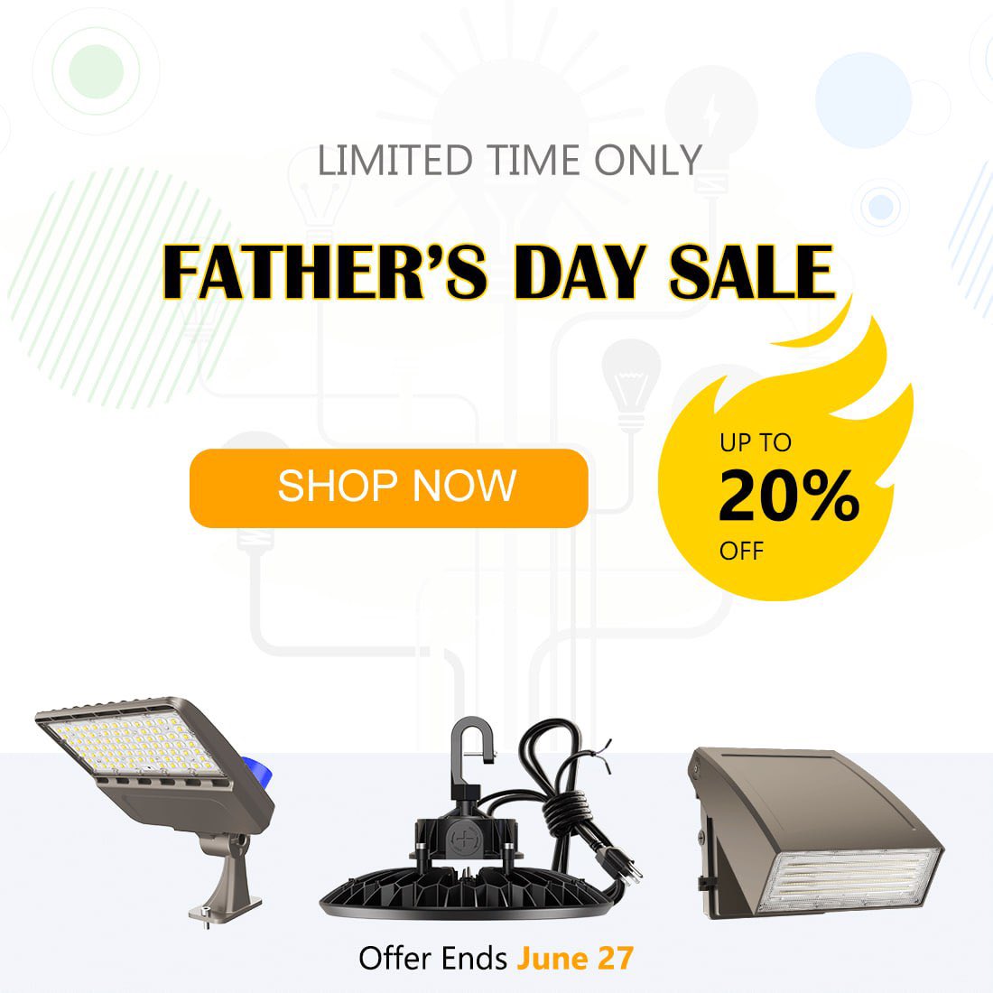 JCLGLlighting's tweet image. This Father’s Day, give Dad’s garage &amp;amp; yard the UPGRADE they deserve! JCLGL Lighting’s bright LED lights transform his space – no more fumbling in the dark. Grab up to 20% off in our sale (ends 6/27). Honor his domain with clarity. 🔦 #FathersDayGift #JCLGLLighting #LEDForDad