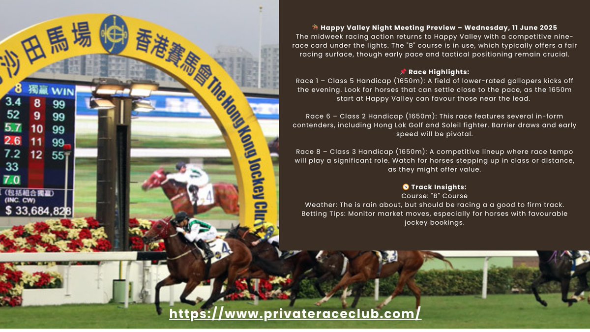 KranjiTips's tweet image. Racing under lights at #HappyValley tonight 🌟 Plenty of value on the card and we're siding with a few at juicy odds. Let’s find those winners! 💰🏇
#HKracing