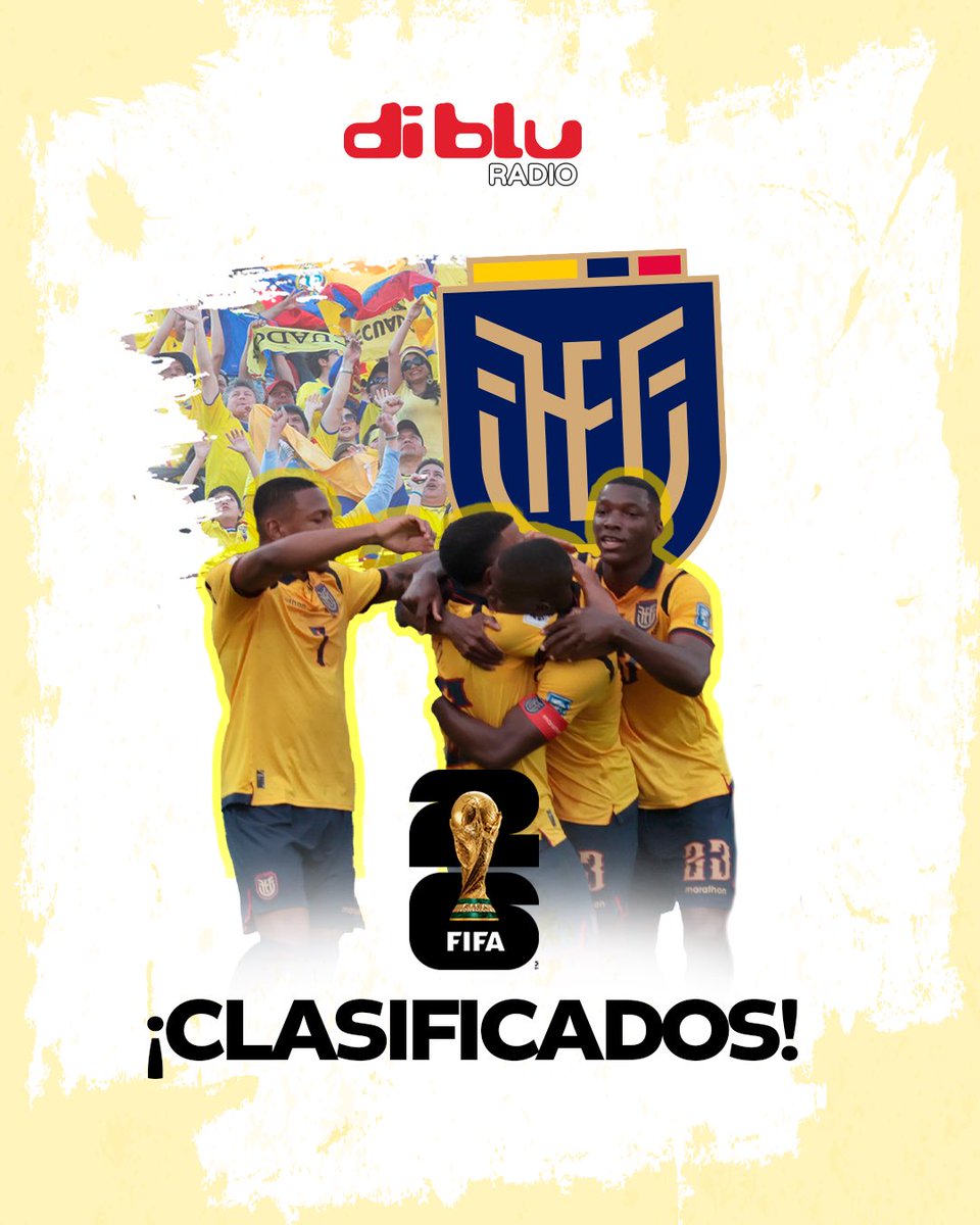 ⚽️👏🏻 ¡¡NOS VAMOS AL MUNDIAL!! 🇲🇽🇺🇸🇨🇦🔜

La Tri 🇪🇨 confirma su quinta participación mundialista tras el empate de hoy en suelo peruano 🤩

¡¡Otro día HISTÓRICO y lo celebran 18 millones de ECUATORIANOS!! 😭

#DibluPorElMundo