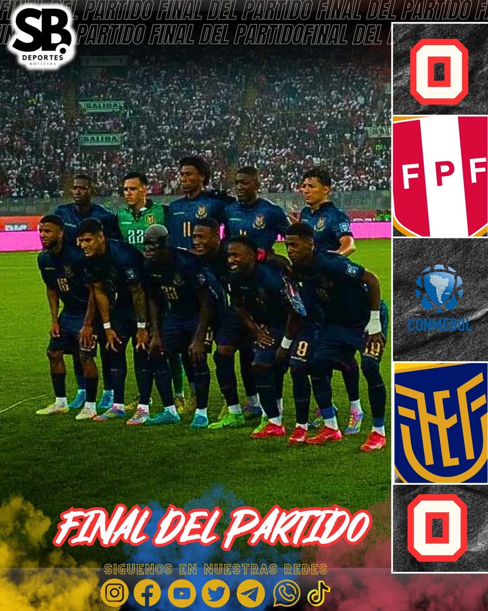 SentimientoBar's tweet image. FINAL DEL PARTIDO ⚽🔥
#Peru 0-0 #Ecuador 
ELIMINATORIAS SUDAMERICANAS 2025