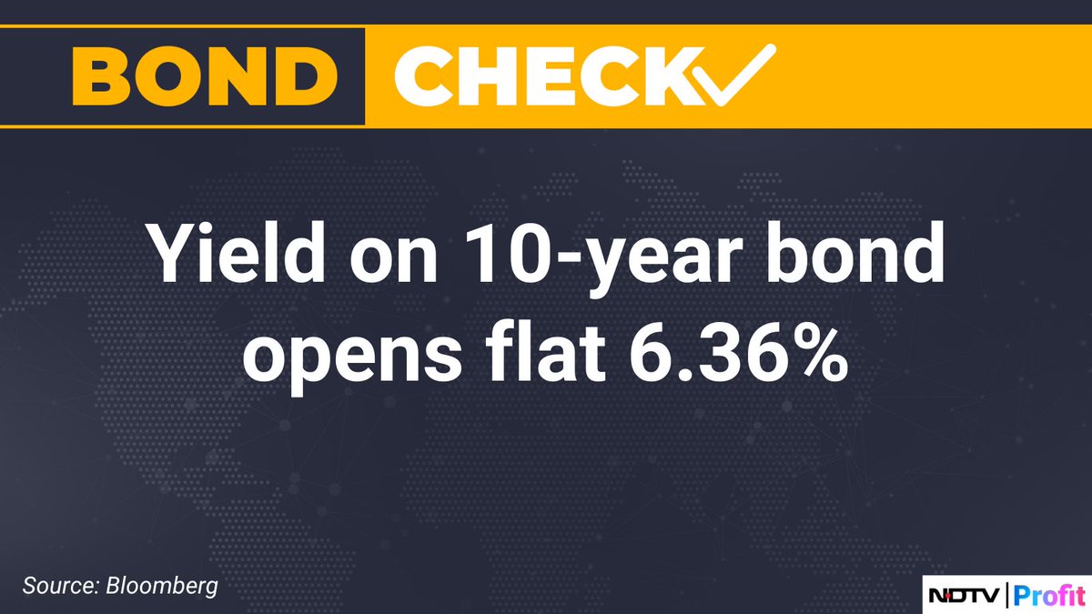 Yield on the 10-year bond opens flat. #NDTVProfitMarkets

For the latest #stockmarket updates, visit: bit.ly/45WKFbY