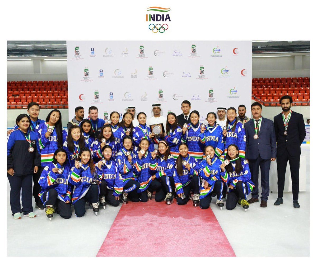 OUR INDIAN ICE HOCKEY WOMEN'S TEAM 🇮🇳

- Created History by winning the first ever medal