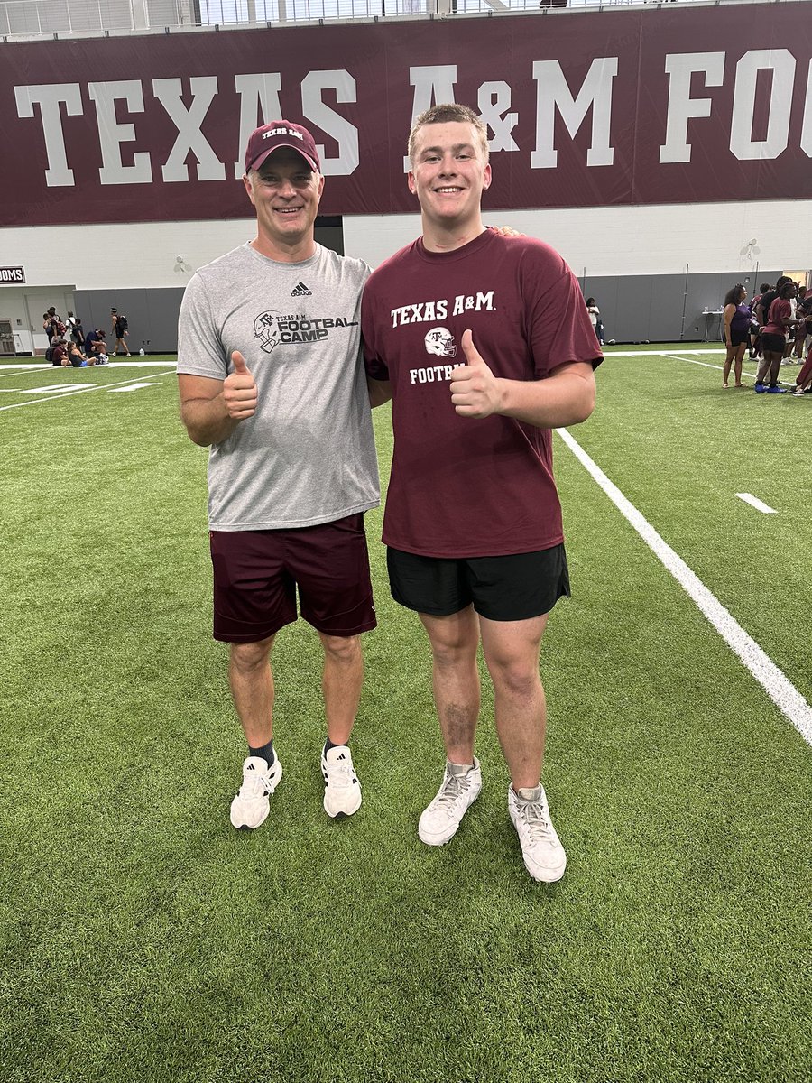 Lucas Hickey (@lucashickey8) on Twitter photo Had a great time at <a href="/AggieFootball/">Texas A&M Football</a> the other day. Always good to get in some good work. Thank you to the coaches and players. Had a great time at <a href="/AggieFootball/">Texas A&M Football</a> the other day. Always good to get in some good work. Thank you to the coaches and players.