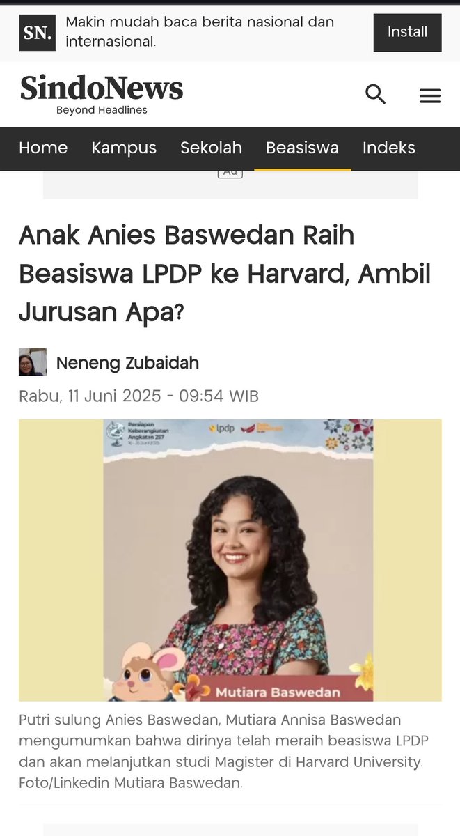 Enaknya anaknya dapet beasiswa dibiayai negara. Entah kapan bapaknya dan pendukungnya sadar kagak nyerang negara mulu, tapi juga nikmati duit dari negara. Semoga jadi inspirasi, buat siswa dari kalangan tidak mampu biar semangat belajar biar dpt LPDP juga
edukasi.sindonews.com/newsread/15785…
