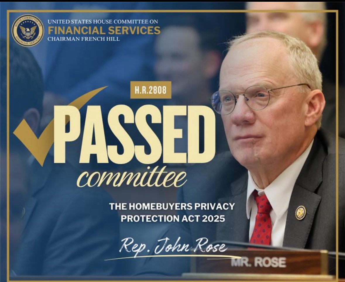 Steve Keen (@stevekeen29) on Twitter photo .<a href="/ICBA/">Independent Community Bankers of America</a> supported “Trigger Leads” bill H.R. 2808, the Homebuyers Privacy Protection Act, by <a href="/RepJohnRose/">Congressman John Rose</a> just passed the <a href="/FinancialCmte/">Financial Services GOP</a> by a unanimous vote of 46-0. #ICBA #CommunityBanks .<a href="/ICBA/">Independent Community Bankers of America</a> supported “Trigger Leads” bill H.R. 2808, the Homebuyers Privacy Protection Act, by <a href="/RepJohnRose/">Congressman John Rose</a> just passed the <a href="/FinancialCmte/">Financial Services GOP</a> by a unanimous vote of 46-0. #ICBA #CommunityBanks