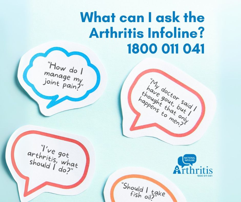 ArthritisWA's tweet image. Got arthritis questions? Call our Arthritis Infoline at 1800 011 041 for answers! More info: arthritiswa.org.au 

#arthritis #arthritisinfoline #arthritishelp #arthritissupport #arthritistreatment #jointpain