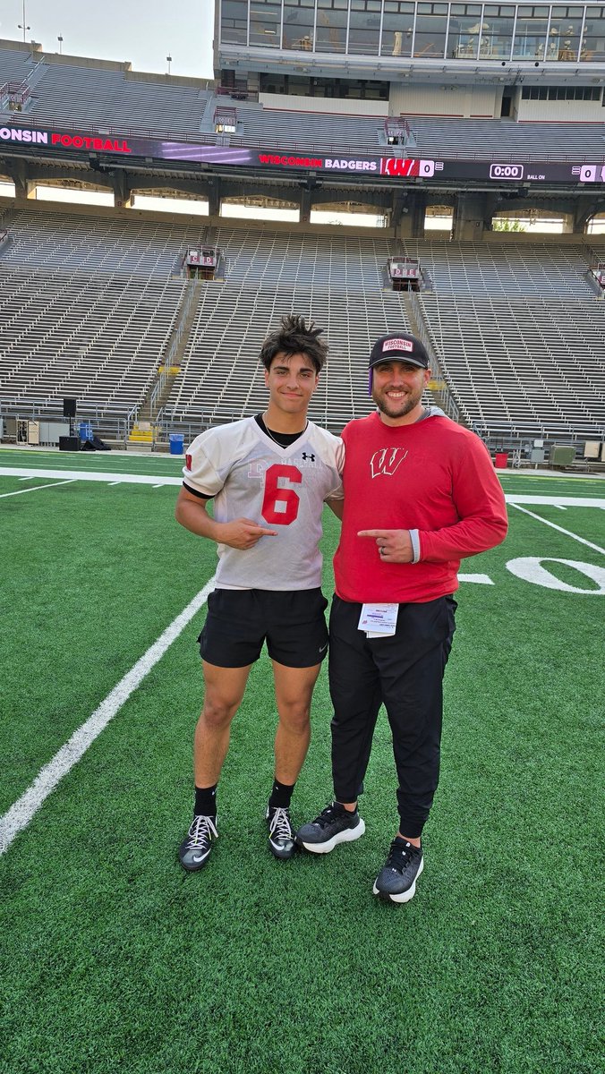 drewtaber2027's tweet photo. Thank you @BadgerFootball, @TufBorland, and @CoachMikeTress for teaching me how to be a better LB today.  I had an absolute blast at the UW Badger Prospect camp. @cavperformance @CoachBenStrick @CoachPaquet64 @CoachPeder https://t.co/DFi1UjsJU3