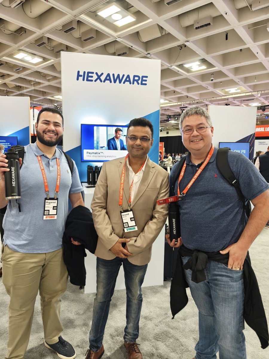 HexawareGlobal's tweet photo. Day 1 at #DatabricksSummit took #data to new heights! Thanks for sharing your vision with Hexaware. Keep exploring with Hexaware https://t.co/Xn3an4aDKD our lightning talk session, book a meeting, and visit us at booth #644!
#DatabricksSummit #EnterpriseAnalytics #AI #GenAI https://t.co/jkfoltzY64