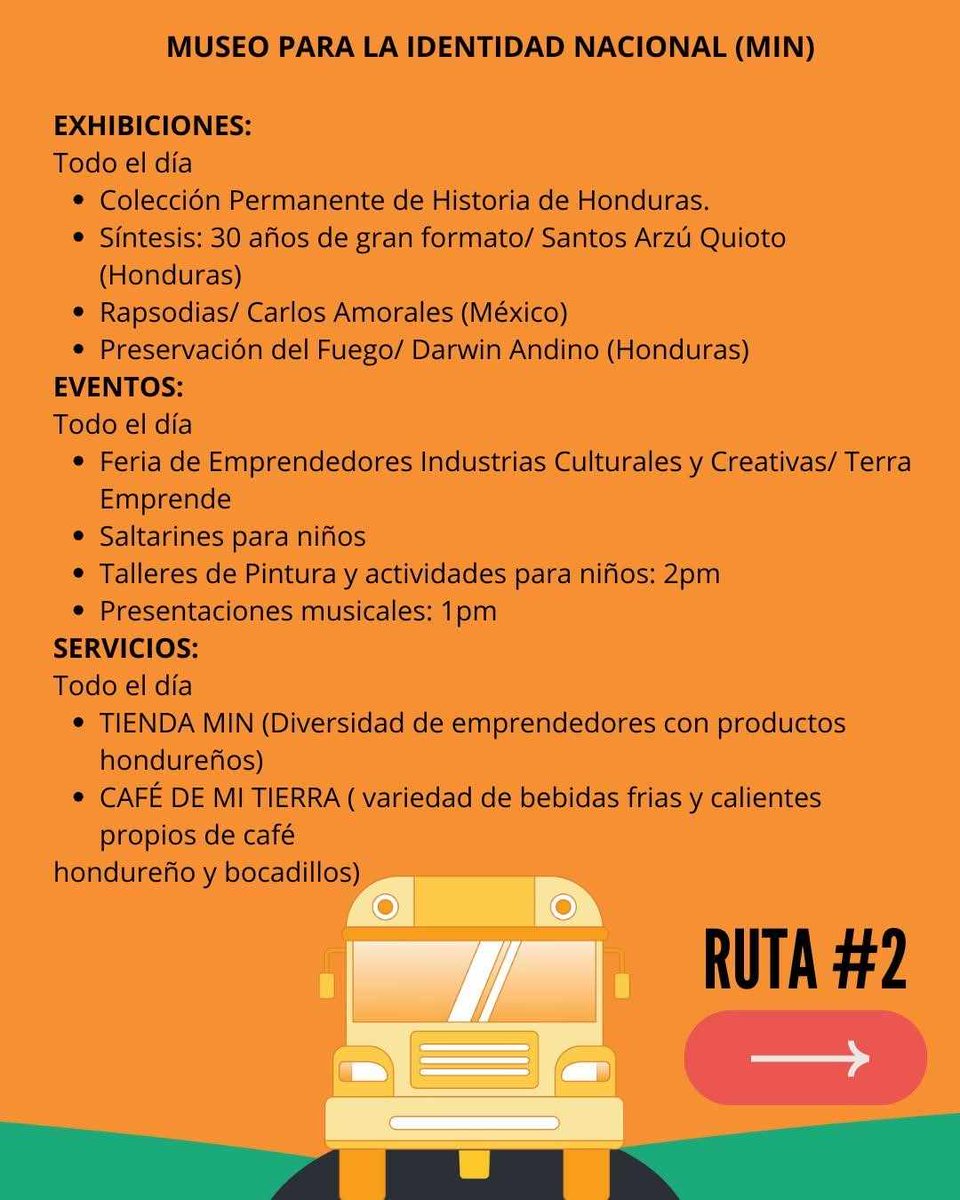 CCCTeg's tweet photo. ¡Te presentamos la ruta #2 del ART CITY TOUR! 
Boletería ya a la venta en nuestra biografía o entrando a: https://t.co/KGhw1xRnw8

⏰: 9:00 am 4:00 pm (últimos buses salen de centros culturales a las 3:00 pm) 
📍: punto de partida Centro Cultural de España https://t.co/gdEkSZnGkO
