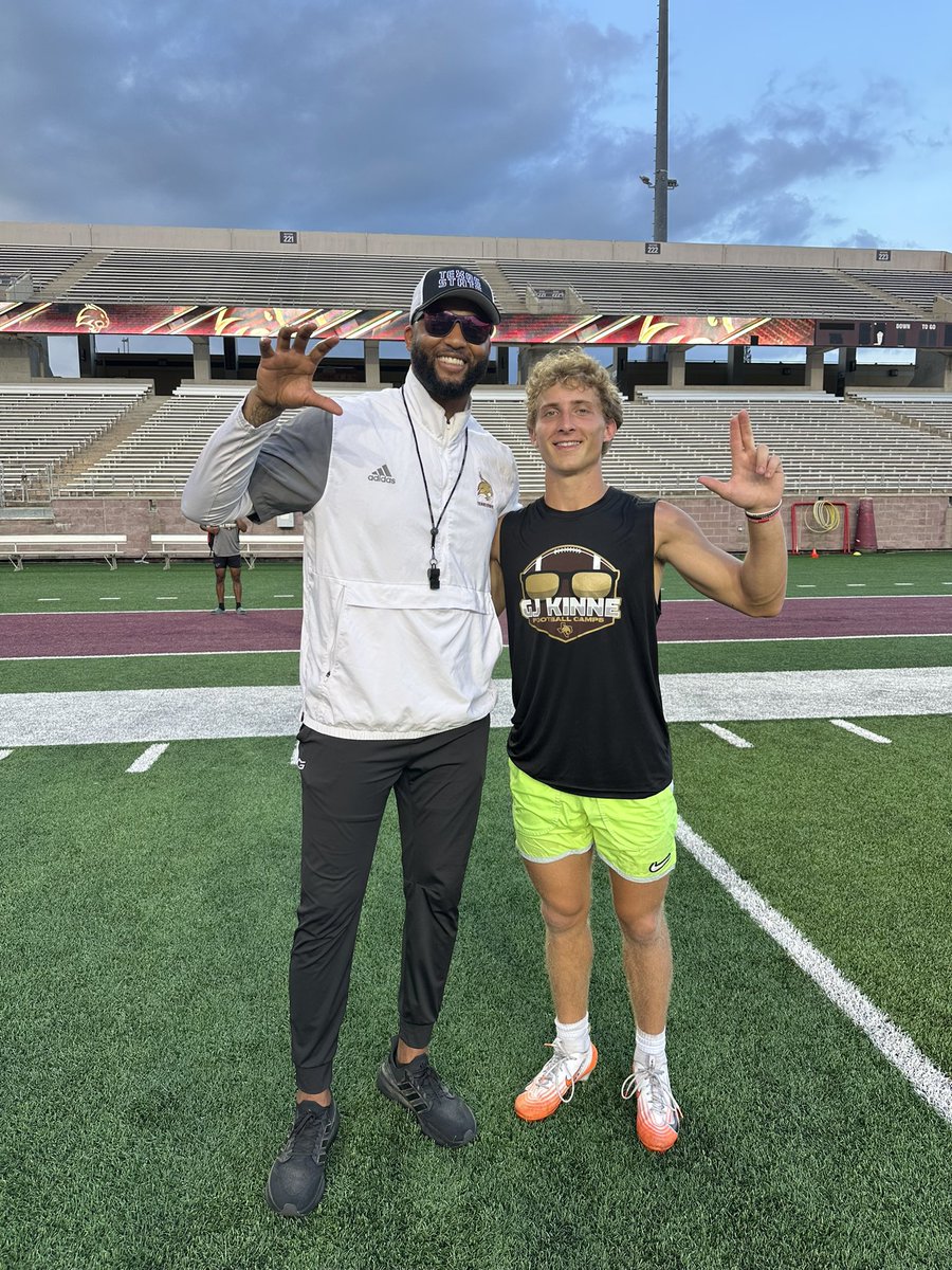 GraysonMyer's tweet image. Great time competing at @TXSTATEFOOTBALL last week! Thanks for the coaching and conversations @BWells409 @CoachDexG4WYW @GJKinne @CoachMart1nez @TrustMyEyesO ‼️
@WakelandFTball @WHSFBRecruiting
@coach_isom60 @coachjwhoward @coach_oglesbee @dpreston3308 @coachbirdwell…