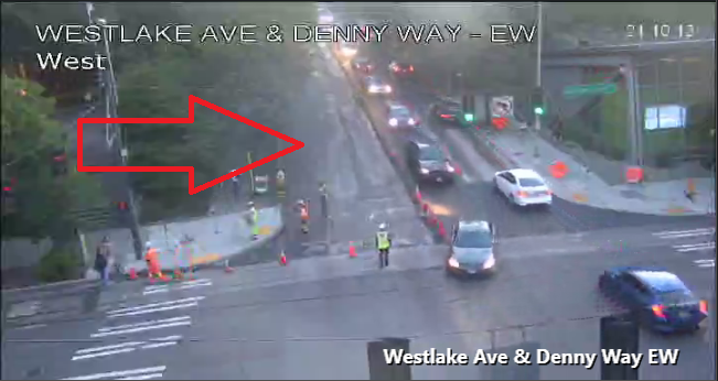 Закриття EB Lane на Denny Way між проспектом