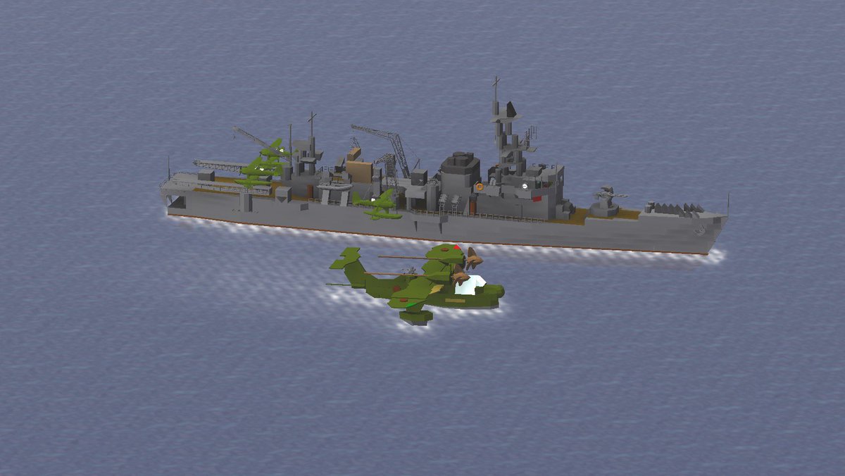 aohige_game's tweet photo. 駆逐艦を改造した小型水上機母艦
クレーンに釣られる水上機がお気に入りスポット🏗️
#navalcraft https://t.co/xN4WTp0H9d