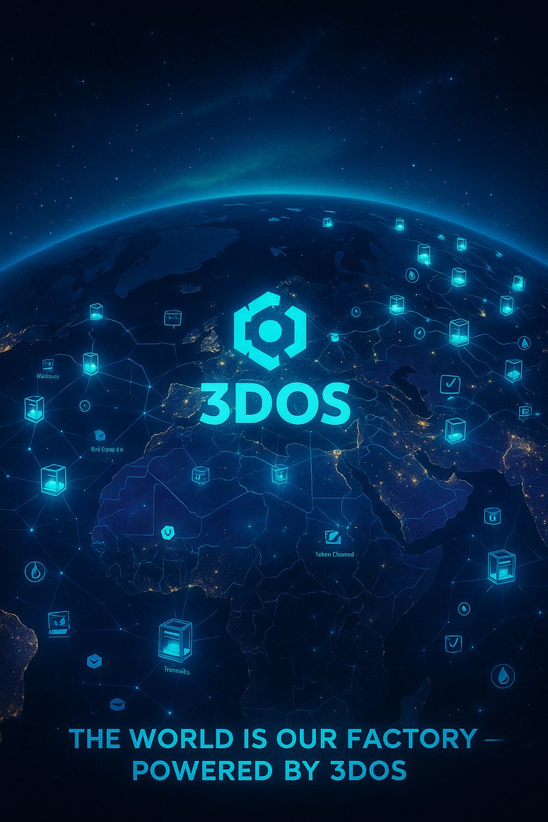 GM frens,

What if every 3D printer in the world became part of a global factory?
No middlemen. No borders. Just:

⚙️ Print on demand
🌍 Manufacture locally
💸 Earn tokens

That’s not sci-fi. That’s 3DOS.
We’re turning the world into one giant, decentralized production line.

Are